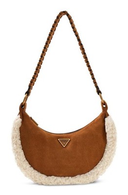 GUESS Amita Hobo Bag Schultertasche Tasche Cognac hellbraun creme Neu