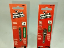 Vermont American Socket Adapters (2) Different Sizes 15475 & 15471 NEW