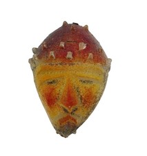 Cassandre 3D Face Mask by Diane Ferland Signed Sandcast Glass DAMAGED