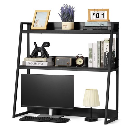 Desktop Bookshelf Desktop Storage Organizer 2-Tier for Office & Home Black - Picture 10 of 12