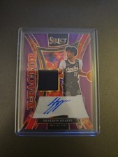 2024-25 Panini Select X-Factor Mem Signatures Shaedon Sharpe Purple Prizm 1/99