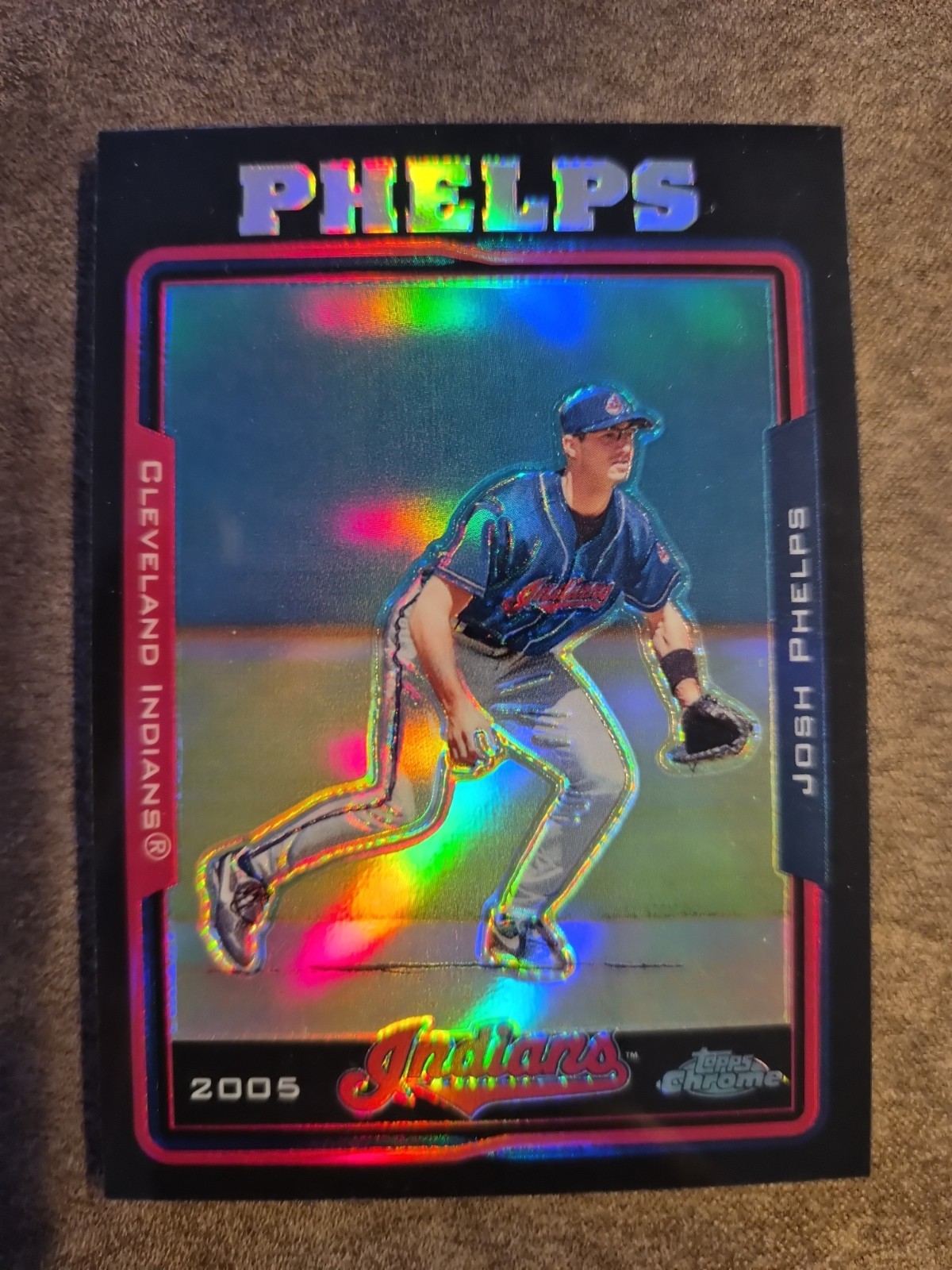 2005 Topps Chrome Black Refractor 083/225 Josh Phelps #334 Cleveland Indians 