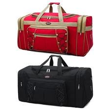 26 Inch 72L Zippered Duffle Luggage Bag Large Waterproof Travel Sports Handbag