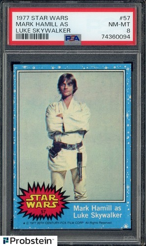 1977 Topps Star Wars #57 Mark Hamill As Luke Skywalker PSA 8 NM-MT