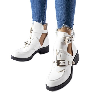 Weiße Stiefeletten mit Ausschnitten von Sperone
