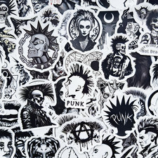 60 PCS Gothic Punk Rock Sticker Pack Black White Alternative Hardcore Punk