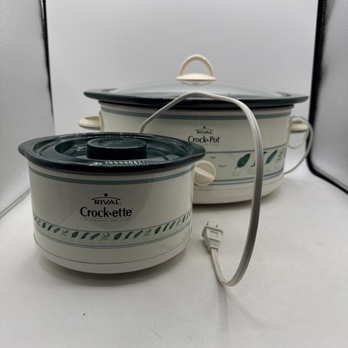 Rival Crock Pot Slow Cooker 5qt Model SCV 600 W/matching SCR100 Crockette Herb