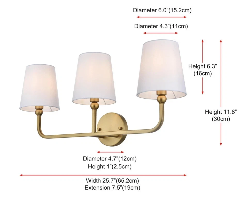 Elegant Lighting Senna 3 Light 26" Wide Vanity Light Model: LD7322W26CH Chrome - Image 2 of 2