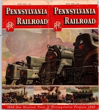 Pennsylvania Railroad June 2 1946 Train Locomotive Steam Engine Pamplet 