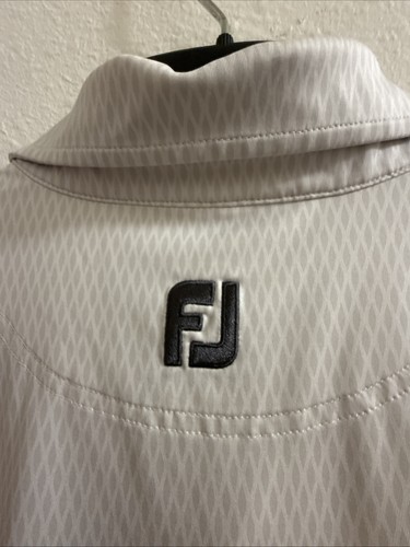FootJoy Polo Mens XXL Golf Diamond Print Performance White Gray - Picture 6 of 10