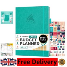 Eleganter A4 Budgetplaner & Spesenverfolger Notizbuch - Aquamarin Kunstleder