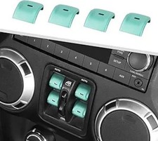 Window Button Covers, 4PCS Center Console Window Switch Cover Int Color: Green