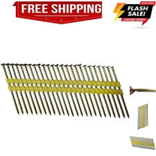 21 Degree Framing Nails, 3-Inch x 0.131-Inch Round Head Plastic Strip Collate...