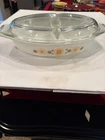 Vintage Pyrex Town and Country Divided Casserole Dish w/ Lid  very nice