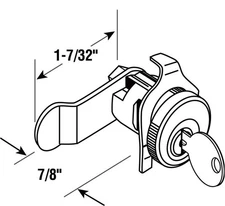 Prime-Line S4125 Brushed Nickel Steel Counter Clockwise Mailbox Lock 4.9 H in.