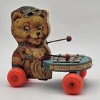 Vintage 1966 Wood Fisher Price Pull String Toy Teddy Zilo Xylophone Player GREAT