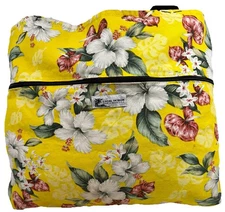 Local Design Hawaii Reversible Floral Tote Bag Large Zip Pocket Aloha Beach XL
