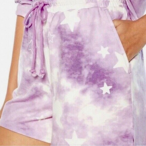 NWT Wildfox Relaxed Super Soft Sweatshirt Short Lounge Set PJs Purple Size L - Picture 2 of 7