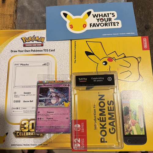 Target Pokemon Collection Target Draw Your Own Pokémon TCG Card 30th Celebration With Mewtwo ...