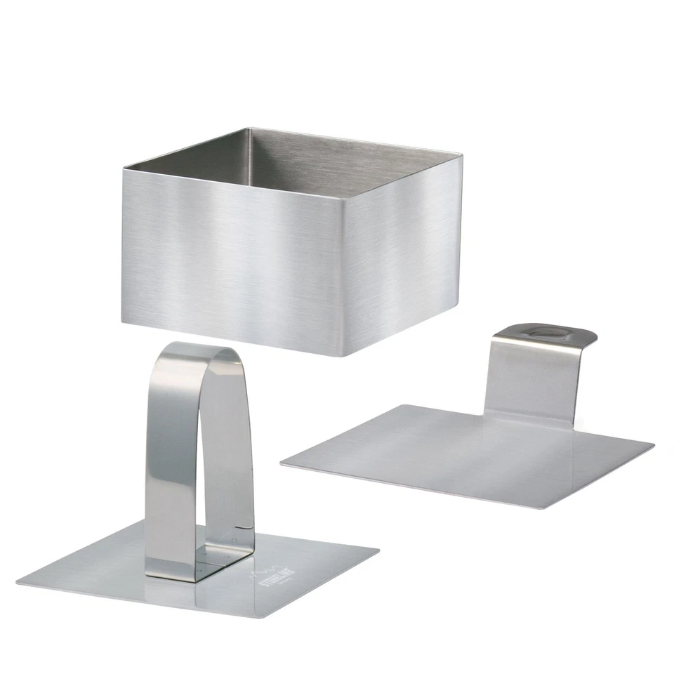 STONELINE Dessertringe Speiseringe Set 8 cm Eckig 8-teilig Edelstahl - Bild 4 von 4