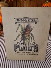 PRIMITIVE RETRO VINTAGE STYLE HALLOWEEN CANDY CORN FLOUR KITCHEN CHEF FARM SIGN