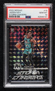 2022-23 Panini Mosaic Storm Chasers Jaden Ivey #10 PSA 10 GEM MT Rookie RC