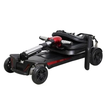 Portable Lightweight Elderly Scooter Manual Folding Red Mobility Aid for Seniors