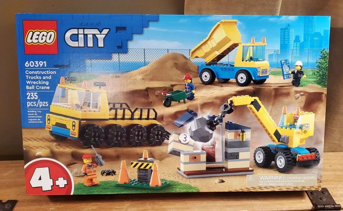 LEGO City Construction Trucks and Wrecking Ball Crane 60391 Building Toy  Set for Toddler Kids Ages 4+, Includes 3 Construction Vehicles, An  Abandoned