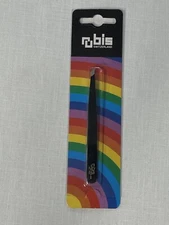 NEW Rubis Swiss Cosmetic Tweezers Switzerland Slanted Tip Black