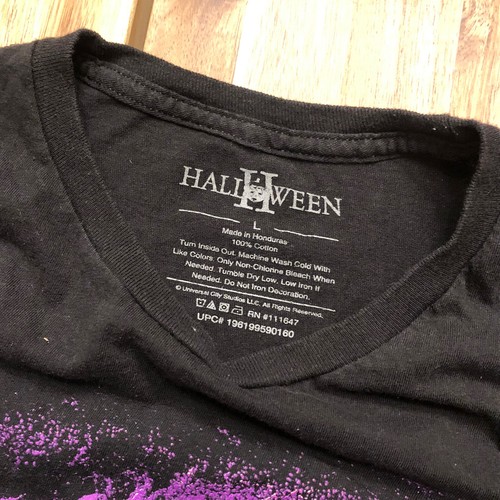 Halloween II T-shirt mens L reprint Horror Purple Michael Myers - Picture 2 of 5