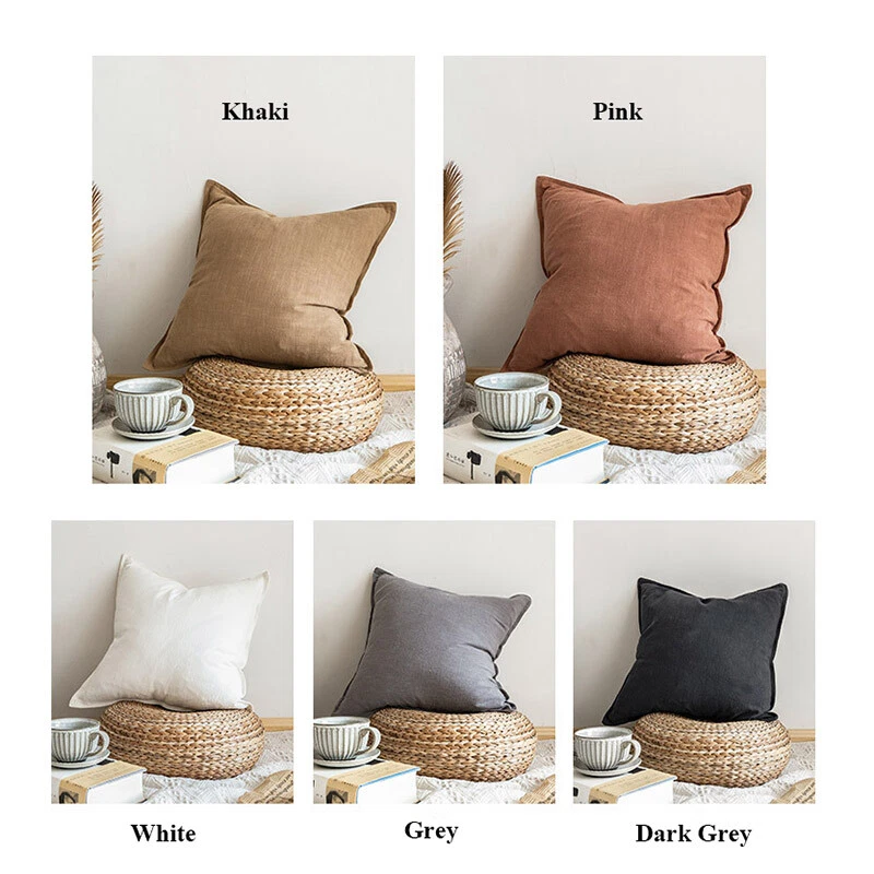 Cotton Linen Blend Cushion Covers Bed Sofa Back Support Case Pillwcase 45x45CM - Image 4 of 4
