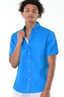 Bohio Herren 100% Leinen Royal Hemd - Button Down Freizeit Kurzarm (S~3X) - MLS1554