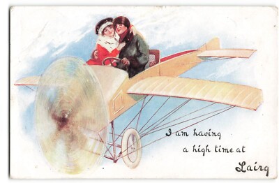 1903 AK Luftfahrt Höchstzeit Lairg Paar im Doppeldecker Lieblinge süß AB415