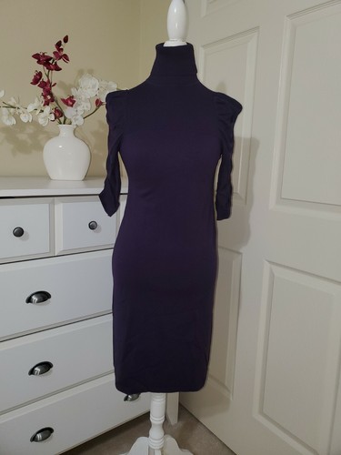 Max Studio Purple Knit Turtleneck Midi 