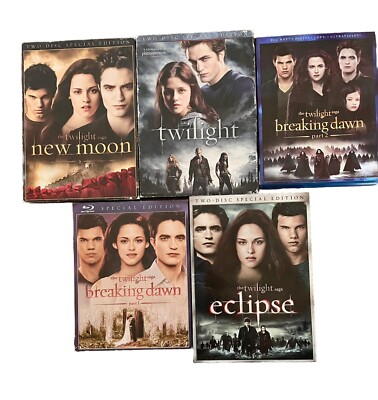 Set Of 5 Blu Ray Movies Twilight Eclipse Breaking Dawn New Moon Special Edition