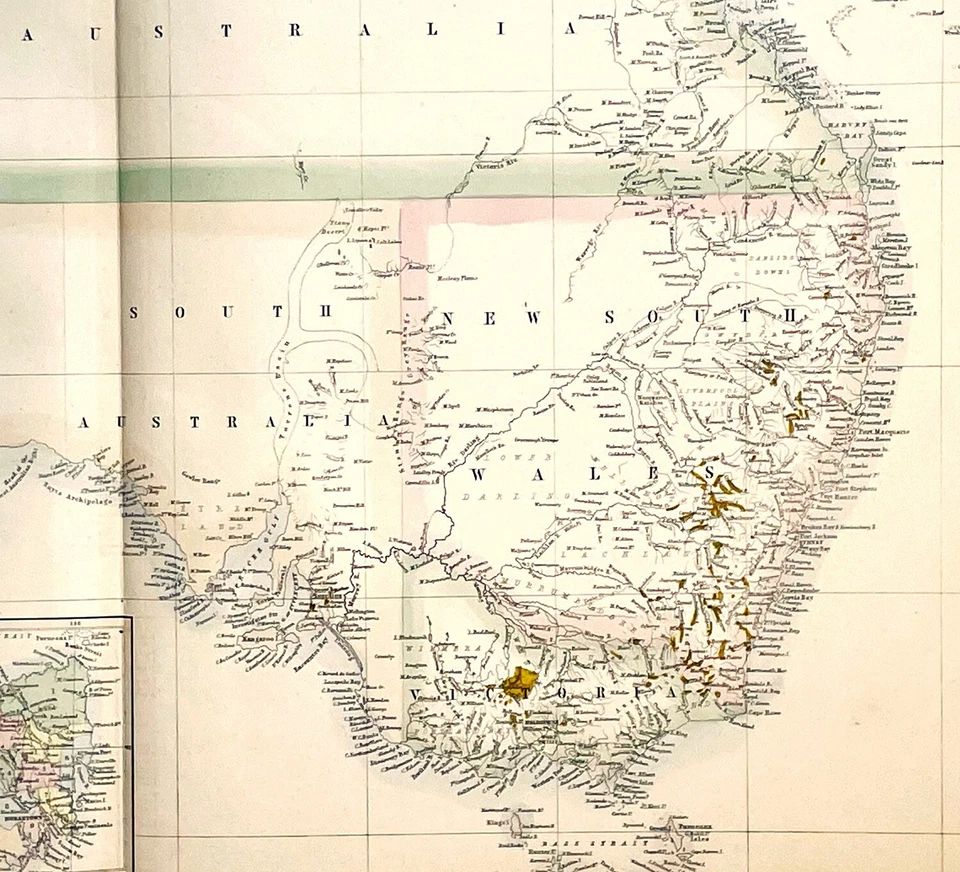 1855 John Bartholomew Large Antique Goldfields Map of Australia - Image 2 of 3