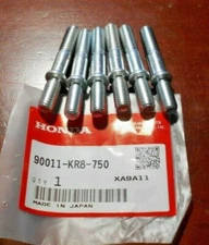 HONDA CR250 CR 250 ENGINE CYLINDER HEAD STUD x6, 1997-2001, 90011-KR8-750