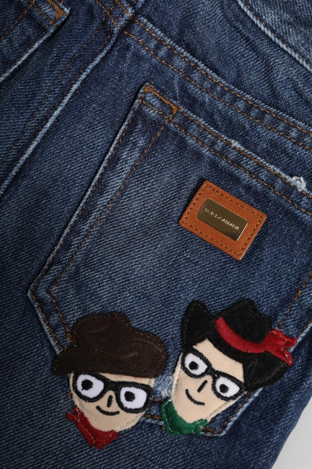 Pantalón de mezclilla de algodón azul oscuro para niños Dolce & Gabbana s. Etiqueta 4 370usd Foto 3 de 4