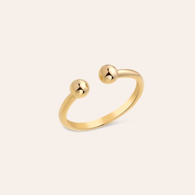 Schlichter Manschettenring 14 Karat massiver Rot- & Gelbgold | Schlanker offener Ring für Damen 5