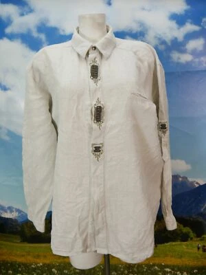 Gr.XL Trachtenhemd Country Line beige Leinen mit Stickerei Trachten Hemd TH1942 - Bild 1 von 3
