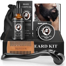 Varolan Beard Growth Kit 100% Natural Grooming Kit Argan Oil Balm Roller New