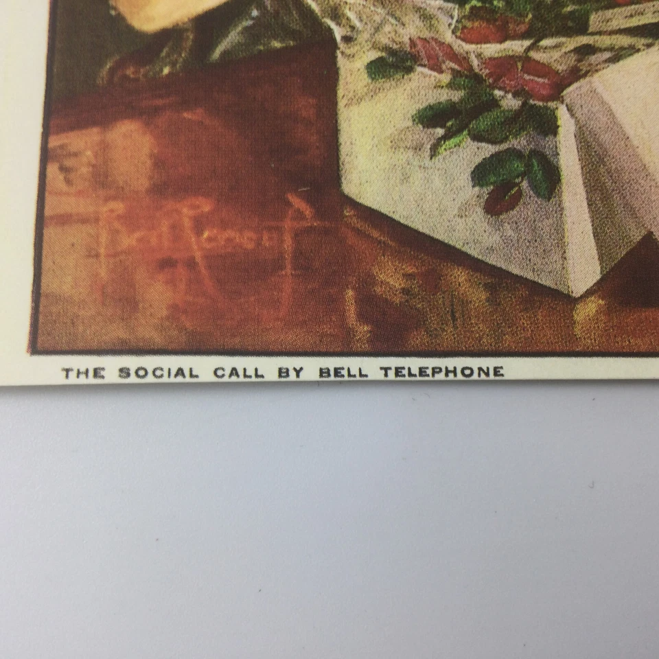 Vintage Bell Telephone Advertising Repro 1915 Trading Card Women  Phone - Image 2 of 4