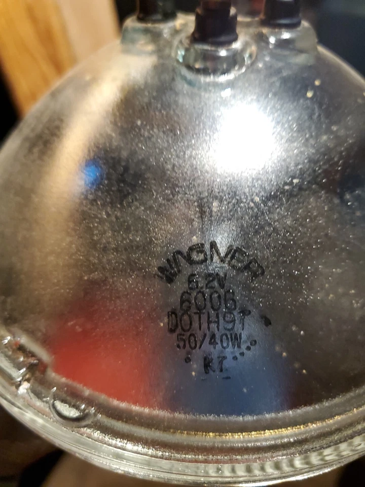 Conjunto de faros abovedados cromados de 7" de colección Og#6006 Wagner 6v bombillas de vidrio selladas Foto 3 de 4