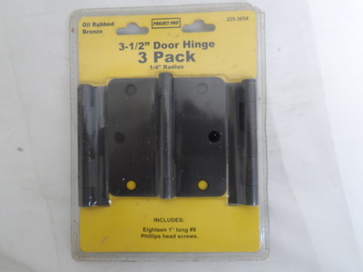 PROJECT PRO 225-3854 3-1/2'' DOOR HINGE 3 PACK 1/4'' RADIUS (101897-3 A)