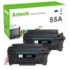 2PK High Yield CE255A 55A Toner Compatible With HP LaserJet P3015n P3015x P3016