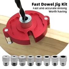Metal Dowel Jig Kit Self-Centering Steel Vertical Hole Guide Locator Woodworking