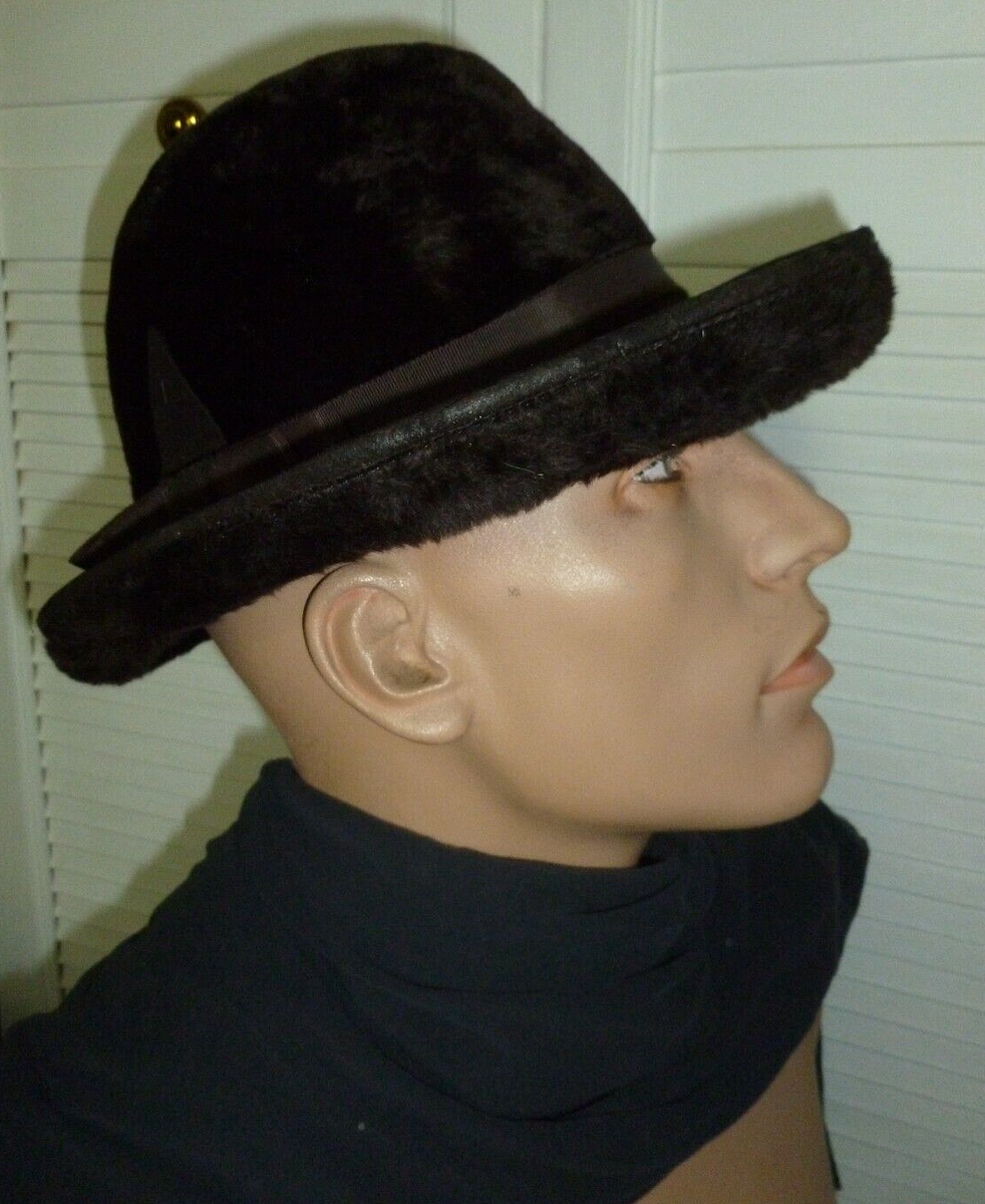 SASQUATCHfabrix. PIMP BOWLER HAT サイズ:L Vintage Bowler Pimp Hat Gwenn Pennington Brown Fur Union Made Sz