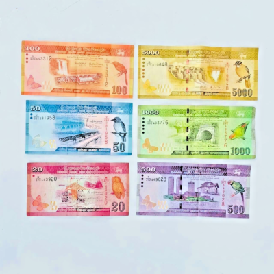 Sri Lankan Banknote Ceylon Rupee Money Set 20 50 100 500 1000 And