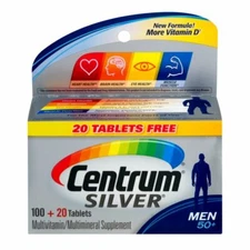 Centrum Silver Men 50+ (100+20 Ct) Multivitamin  Multimineral Supplement Tabs+