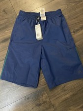 Mens Adidas Woven Shorts Blue 3 Stripes DU9465 Small/Medium